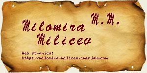 Milomira Milićev vizit kartica
